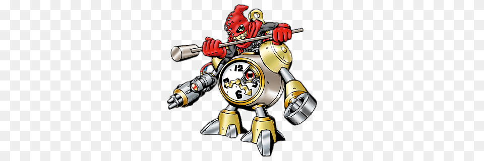 Digimon Character Clockmon And Fighter, Device, Power Drill, Tool, Machine Png