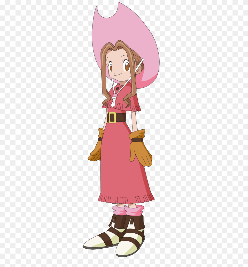 Digimon Character Mimi Tachikawa With Pink Hat, Book, Publication, Comics, Cartoon Free Png