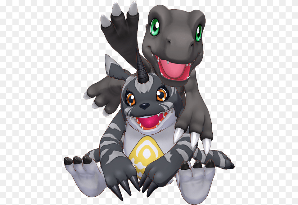 Digimon Story Cyber Sleuth 10 12 Black Agumon And Black Gabumon, Electronics, Hardware, Clothing, Glove Free Png
