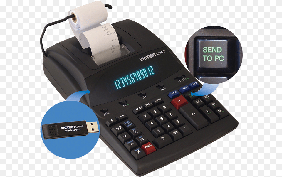 Digit Heavy Duty Commercial Printing Calculator 1280 7 Two Color Printing Calculator Wusb 12 Digit, Electronics, Computer Hardware, Hardware Free Png