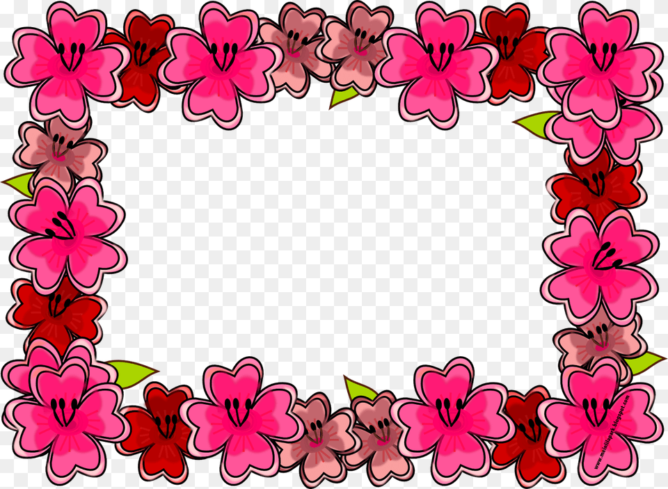 Digital Bright Flower Frame And Journaling Pink Flower Frame Designs, Geranium, Plant, Petal, Art Free Png