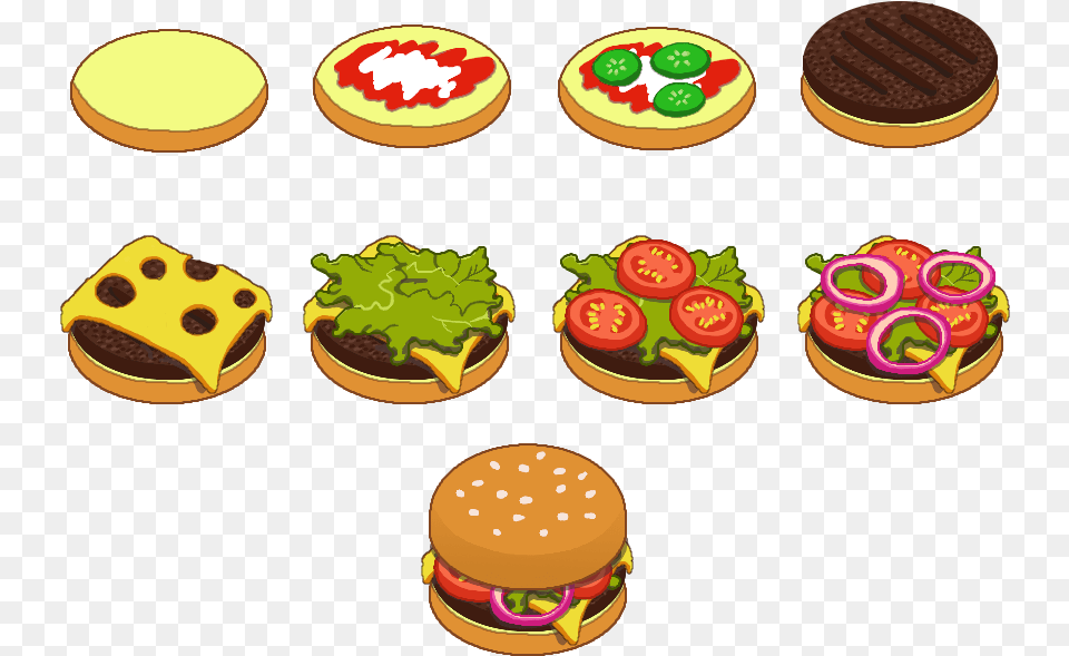 Digital Burger Hamburger, Food Free Png