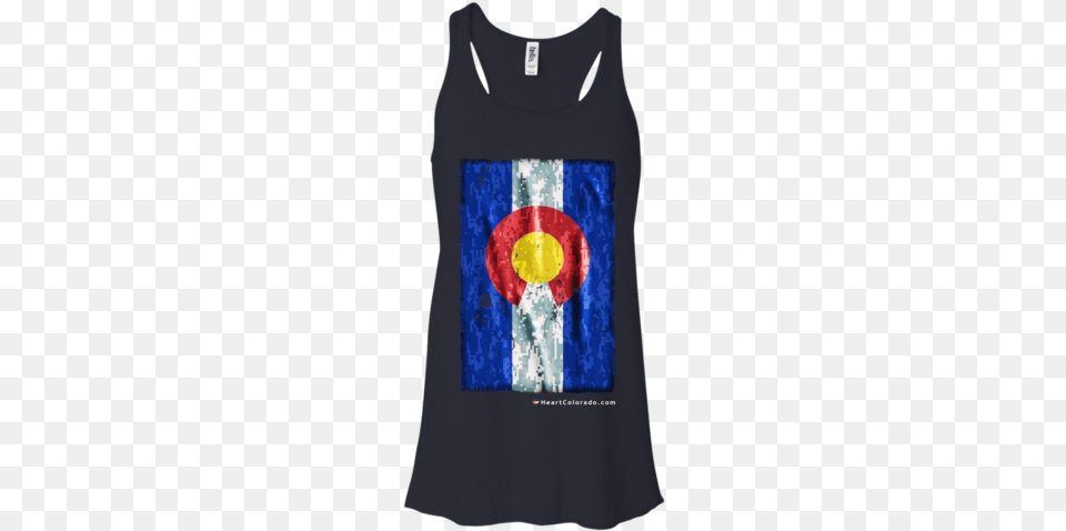 Digital Camo Colorado Flag Ladies39 Racerback Tank Heart Shirt, Clothing, Tank Top Png Image