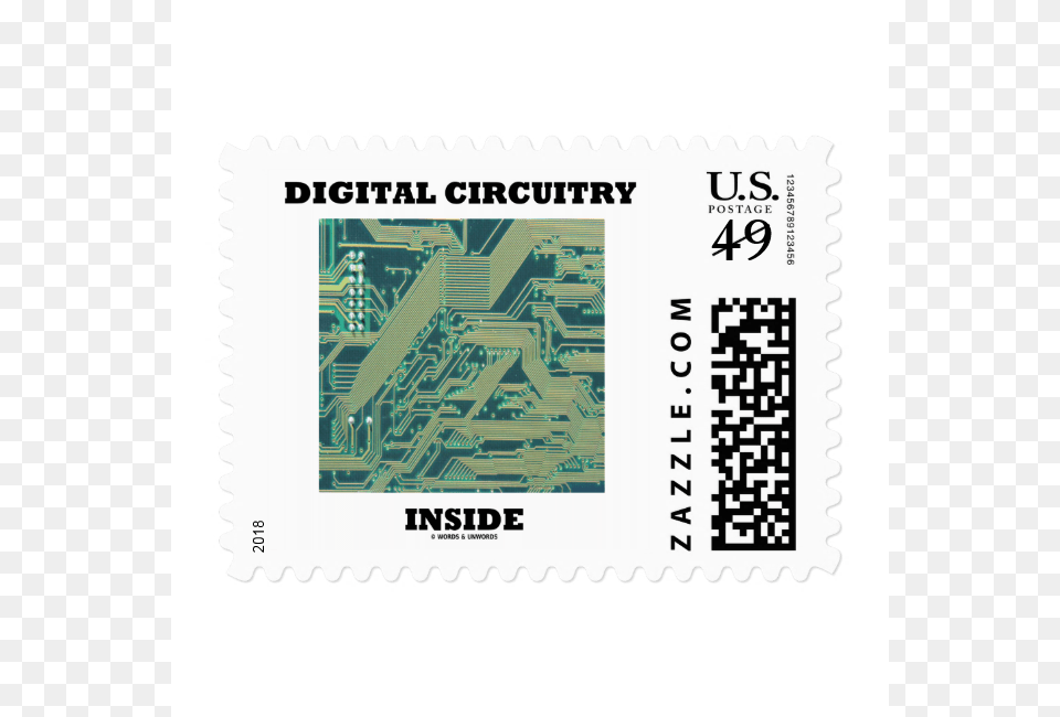 Digital Circuitry Inside Postage Stamp Stamps, Postage Stamp, Qr Code Png Image