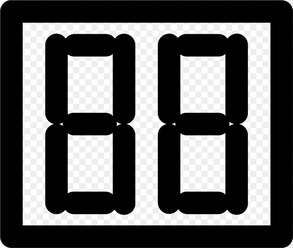 Digital Clock Numbers Icon, Gray Free Transparent Png