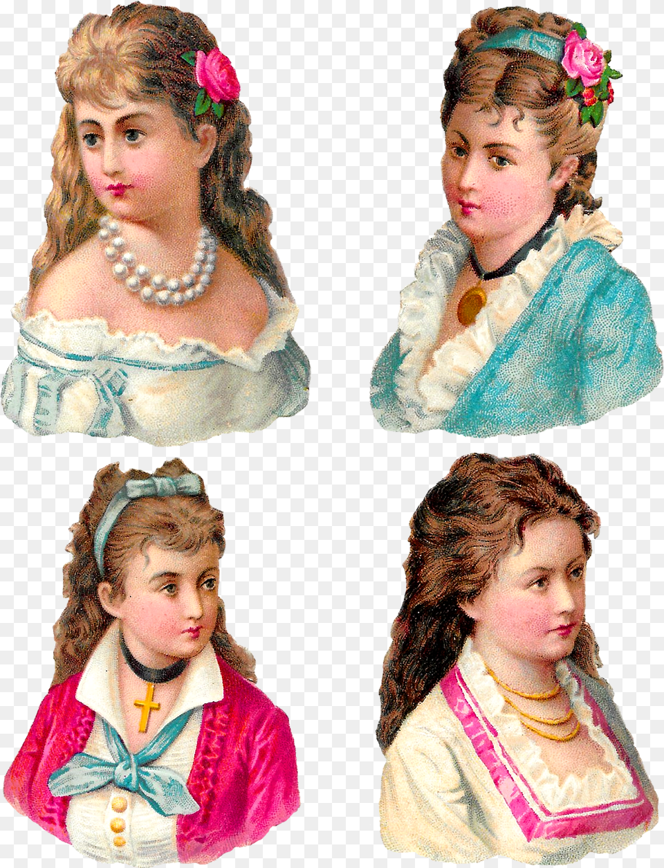 Digital Collage Sheet Victorian Women Antique Clipart Girl, Accessories, Person, Female, Child Png
