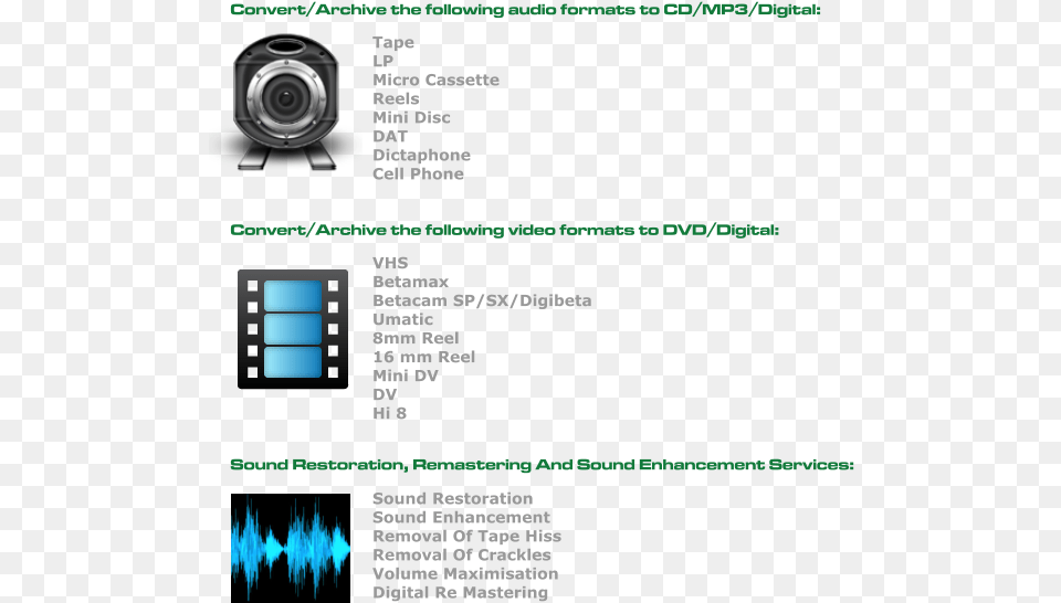 Digital Conversion U0026 Archiving Services Screenshot, Electronics, Camera, Webcam Free Png Download