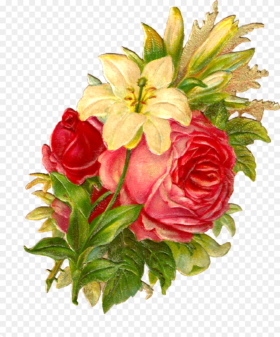 Digital Flower Bouquet Images Of Red And Pink Garden Roses, Rose, Plant, Flower Bouquet, Flower Arrangement Free Png Download