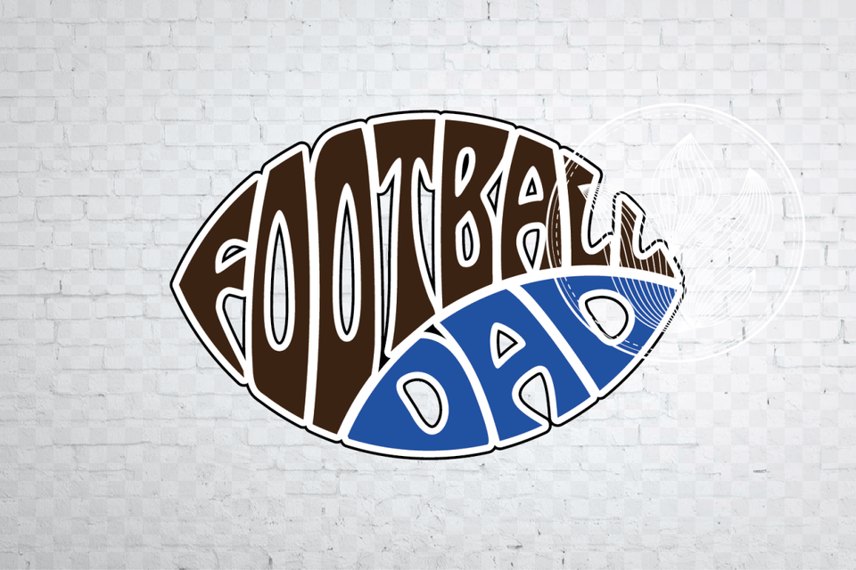 Digital Football Dad Word Art In Oval Football Shape Dad Life Football Svg, Sticker, Logo, Brick, Architecture Png