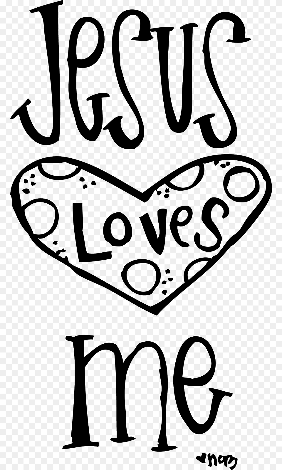 Digital God Loves Me Clipart, Gray Png