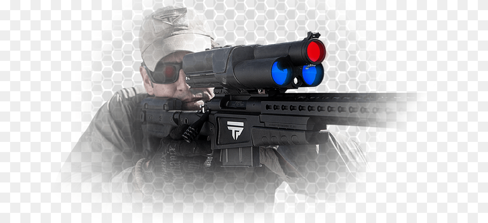 Digital Optics And Tracking Technologies Enhance This Airsoft Gun, Firearm, Rifle, Weapon, Person Free Png