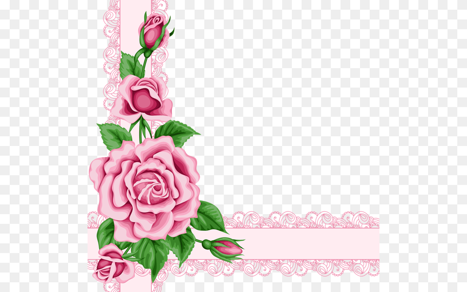 Digital Rose Border Clip Art Pink Flower Border, Graphics, Plant, Floral Design, Pattern Png