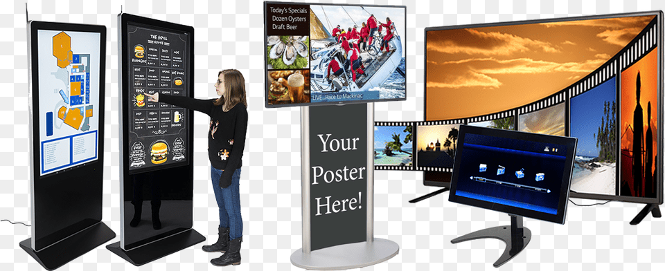 Digital Signage Kits Displays2go Digital Sign Stand With Height Adjustability, Hardware, Screen, Monitor, Computer Hardware Png