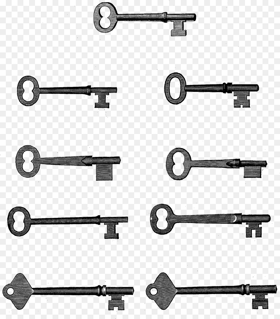 Digital Skeleton Key Collage Sheet Downloads Tool, Cutlery, Cross, Symbol Png Image