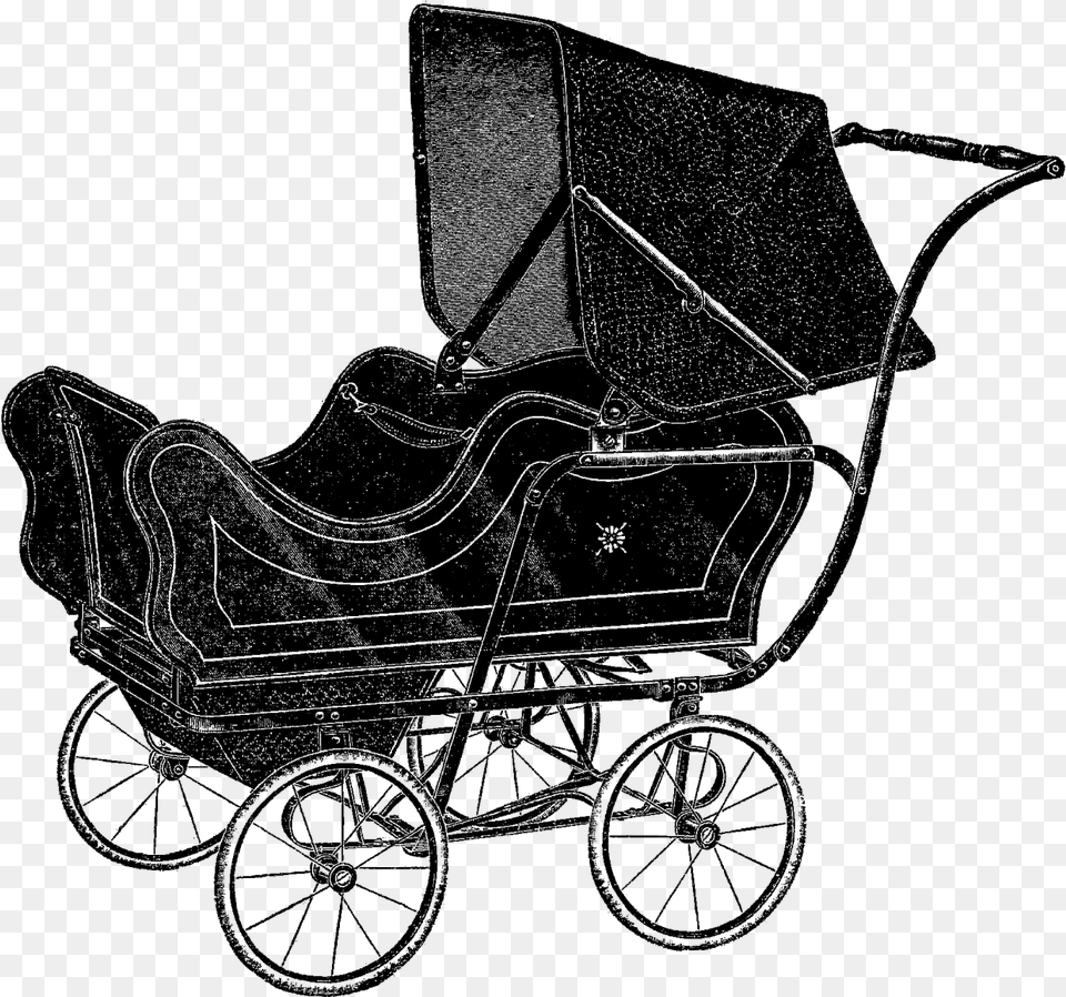 Digital Stamp Design Baby Carriage Old Fashioned Transparent, Machine, Wheel, Stroller, Clothing Free Png
