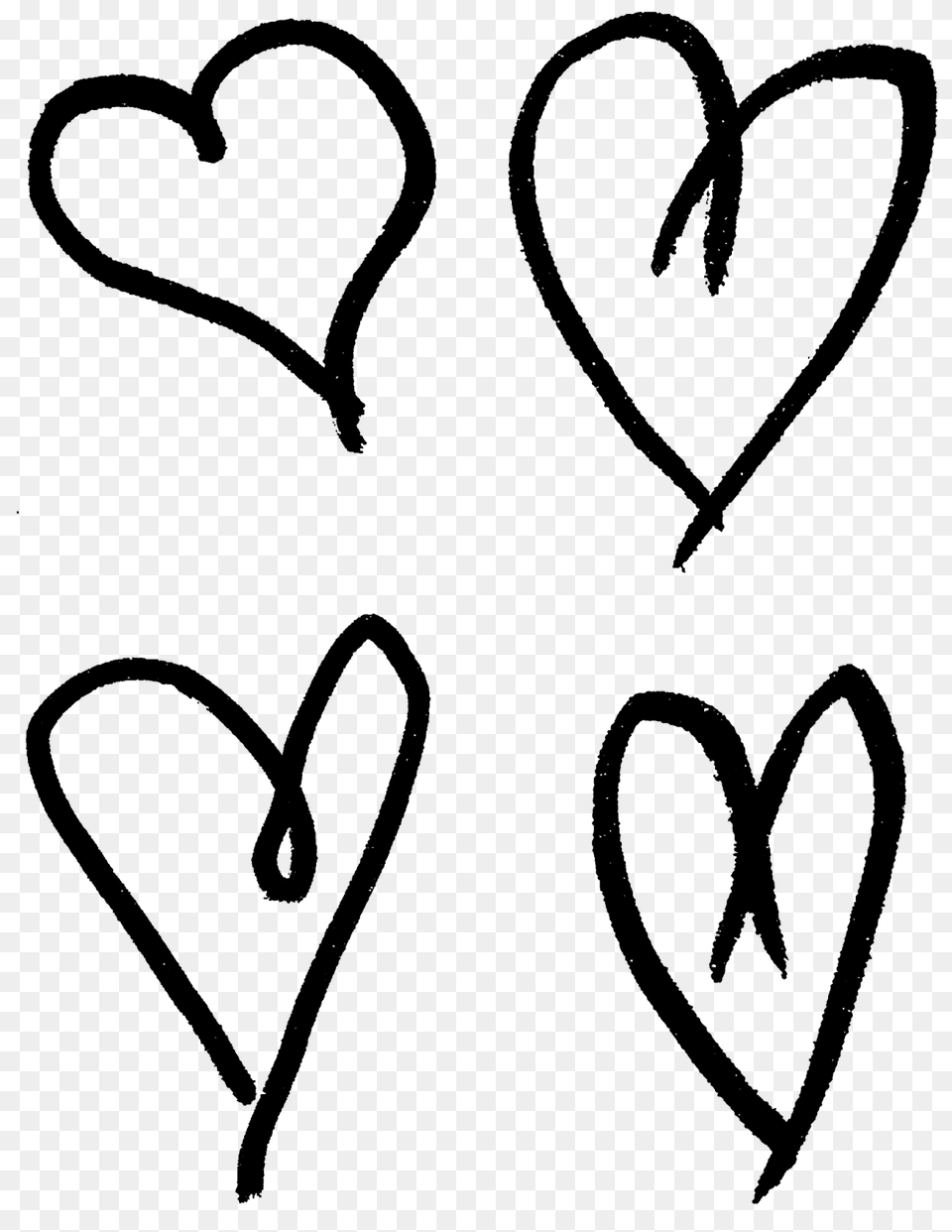Digital Stamp Design Printable Hand Drawn Hearts Artwork Collage, Clothing, Glove, Silhouette, Formal Wear Free Png Download