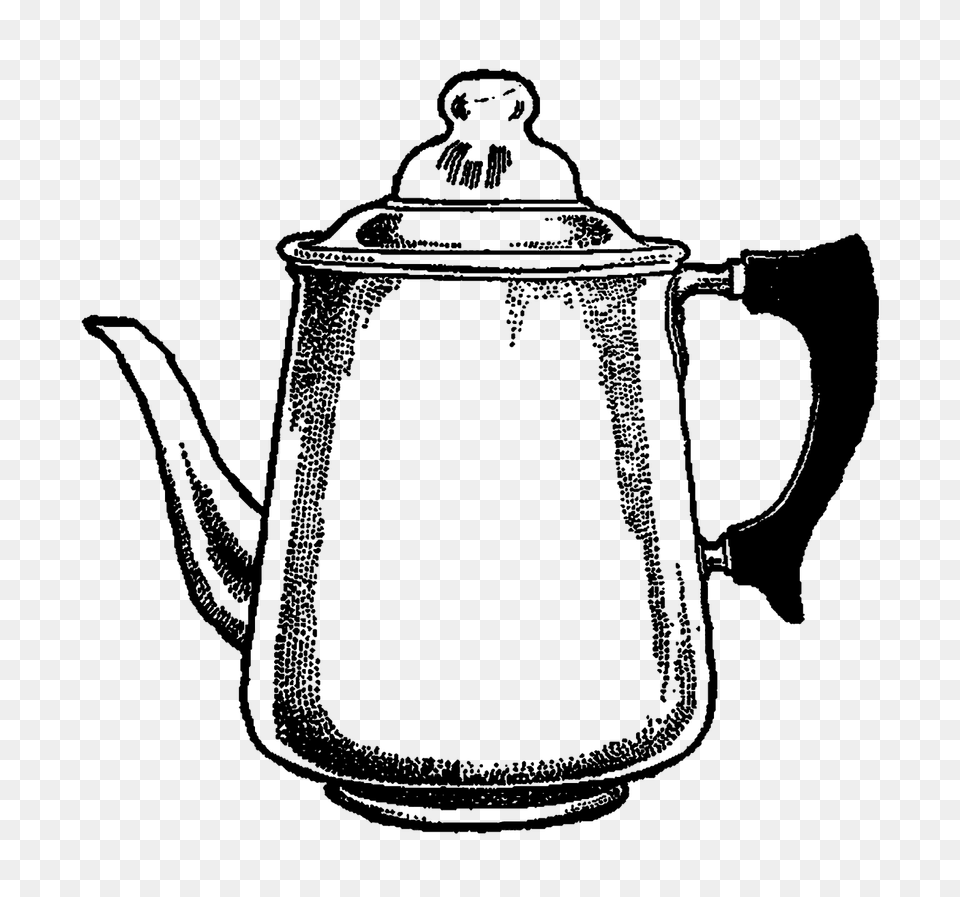 Digital Stamp Design Vintage Drawing Coffee Pot Digital Clipart, Cookware, Pottery, Teapot Free Png