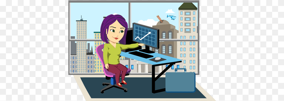 Digital Technology Has Changed The Way People Work Cartoon, Table, Furniture, Desk, Person Free Transparent Png