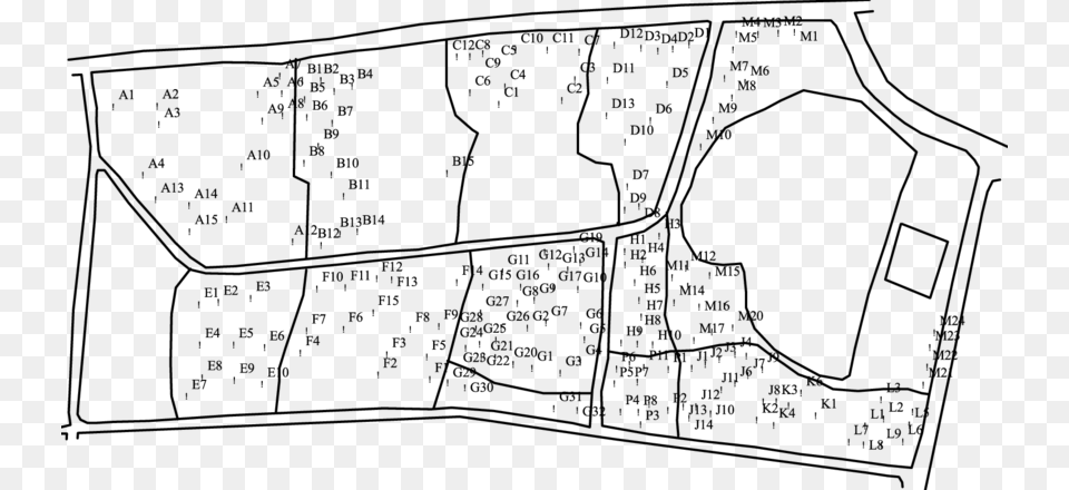 Digitized Map Of The Study Site Showing The Location Road, Gray Free Png