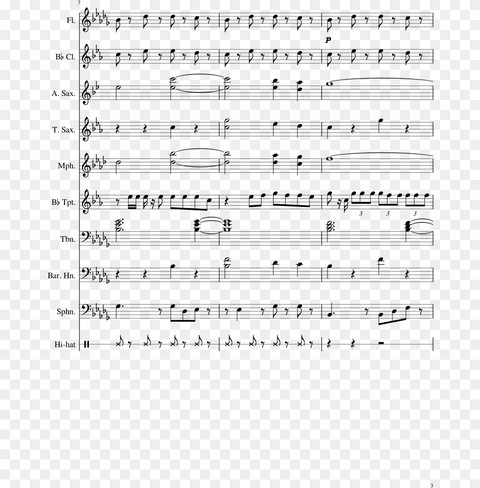 Digits Sheet Music Composed By N You Never Can Tell Sax Part, Gray Free Png
