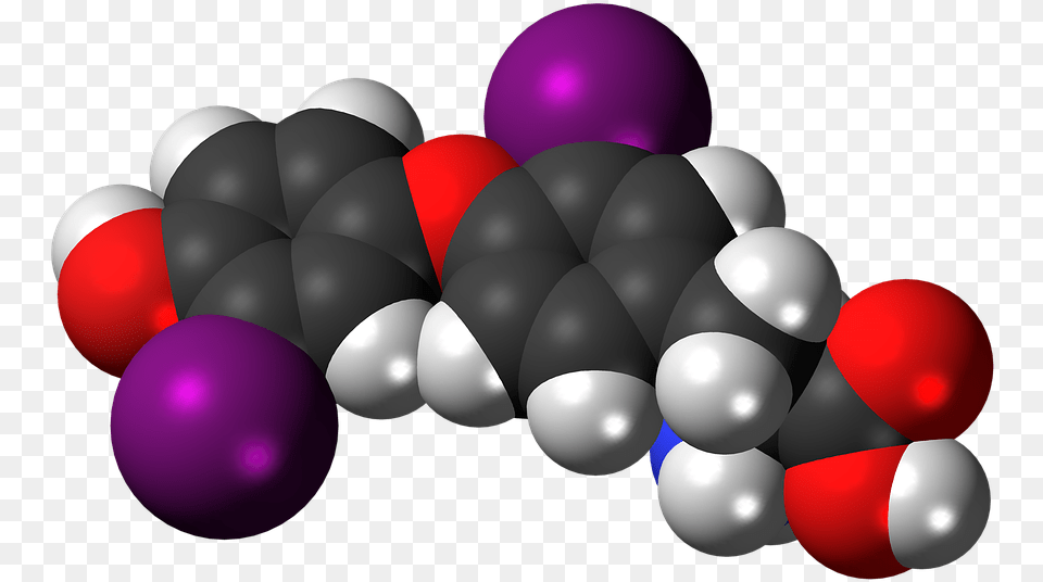 Diiodothyronine Molecule Chemistry Atoms Model Tyrosine En 3d, Sphere Free Png