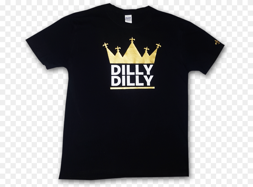 Dilly Black And Gold Crown Tee Hard Rock Milan T Shirt, Clothing, T-shirt Png