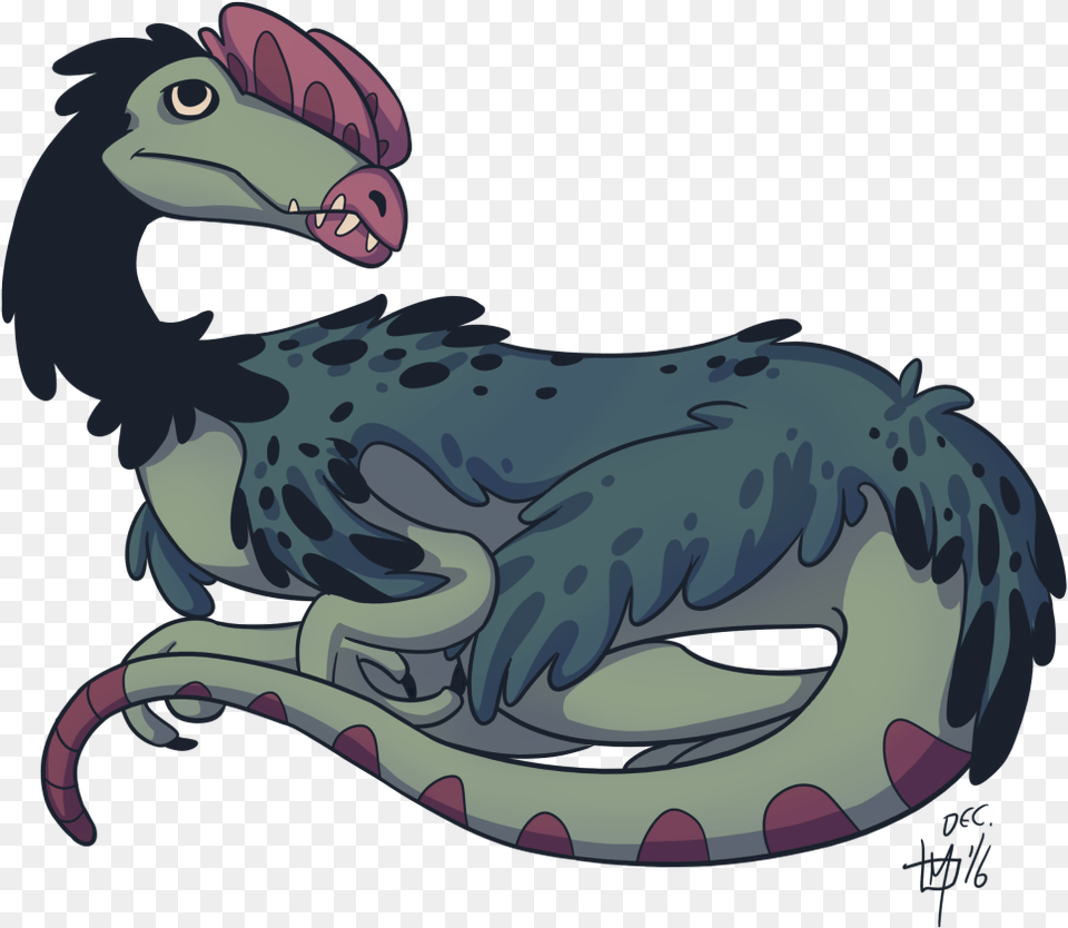 Dilophosaurus Tumblr Illustration, Animal, Bird, Vulture, Fish Free Png Download