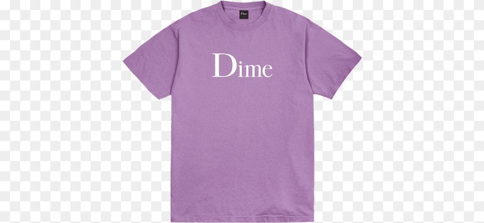 Dime Classic Logo Tee Lavender Arrow U0026 Beast Dime Mtl, Clothing, Shirt, T-shirt Free Png
