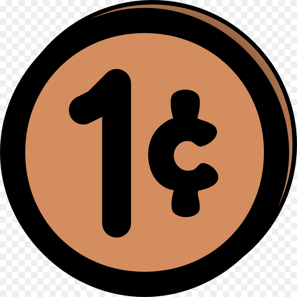 Dime Clipart Penny One Cent Clipart, Number, Symbol, Text, Astronomy Free Png