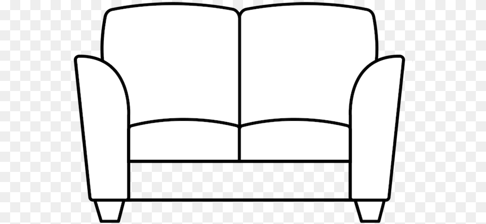 Dimensional Line Drawing For The Oak Park Loveseat Chair, Furniture, Armchair, Couch Free Transparent Png
