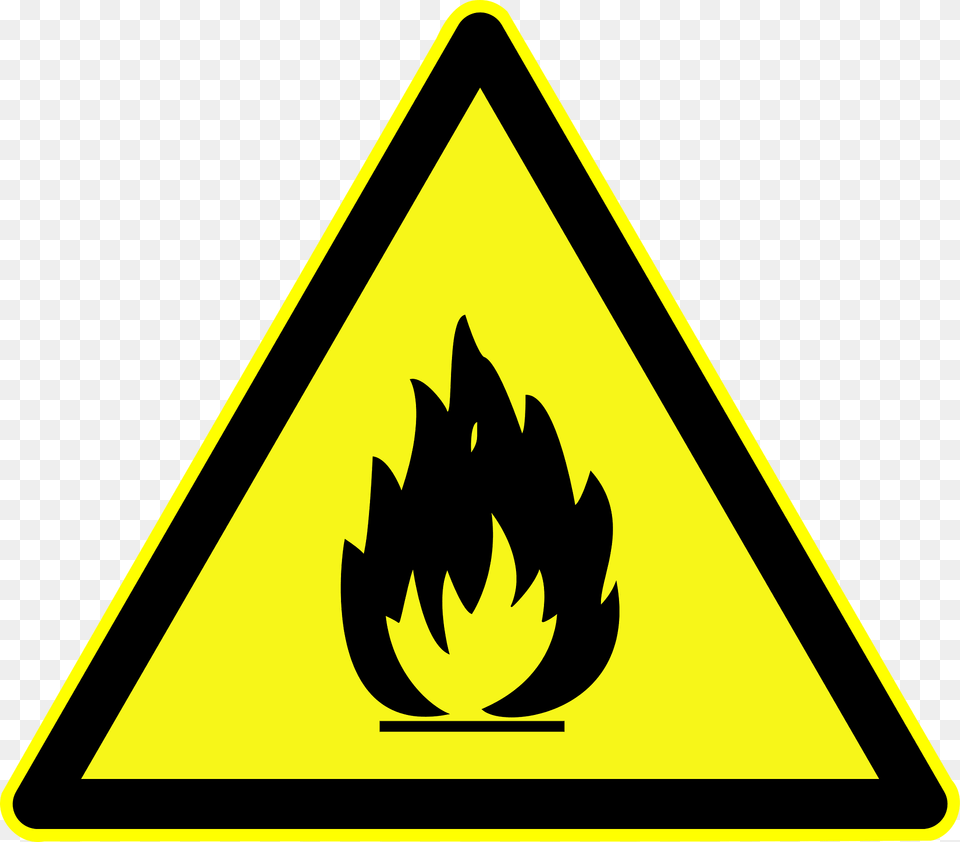 Din 4844 2 Warnung Vor Feuergefaehrlichen Stoffen D W001 Clipart, Sign, Symbol, Road Sign Free Png Download