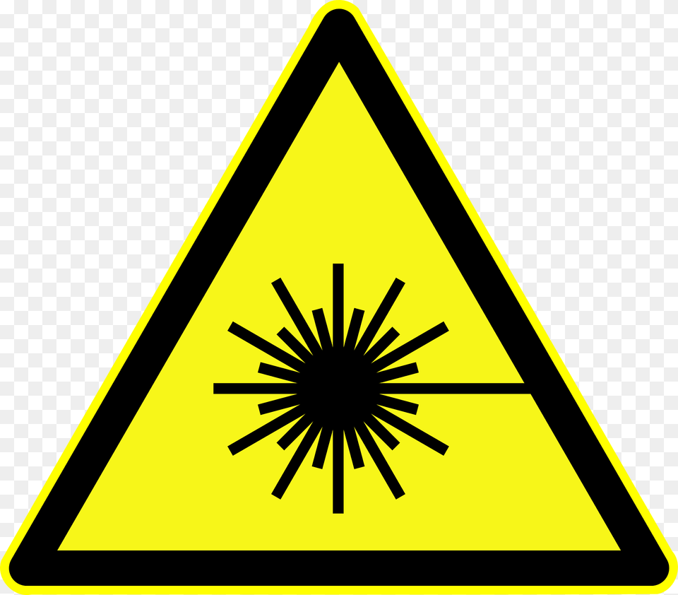 Din 4844 2 Warnung Vor Laserstrahl D W010 Clipart, Sign, Symbol, Triangle, Road Sign Png Image