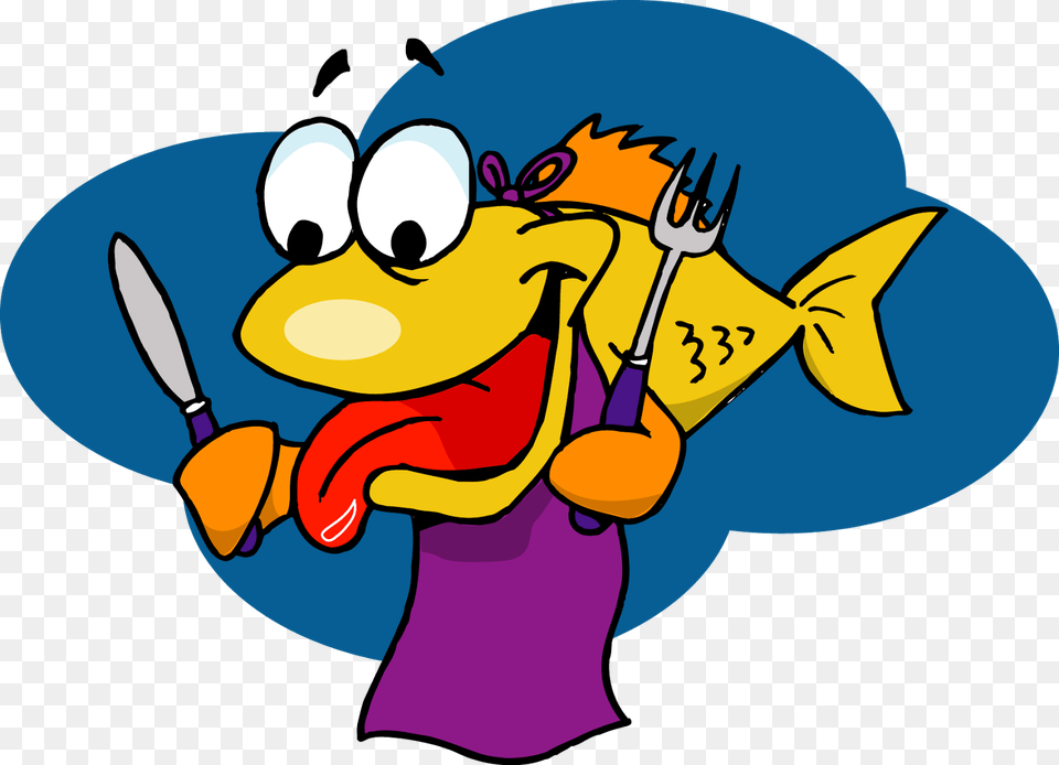 Diner Clipart Fish, Cutlery, Fork, Cartoon, Baby Free Png