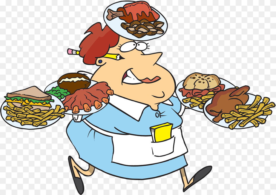 Diner Waitress Funny Waitress Clip Art, Baby, Person, Cartoon, Face Free Png