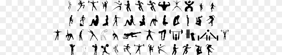 Dingbats Fitness Silhouettes Example Fitness, Gray Free Png