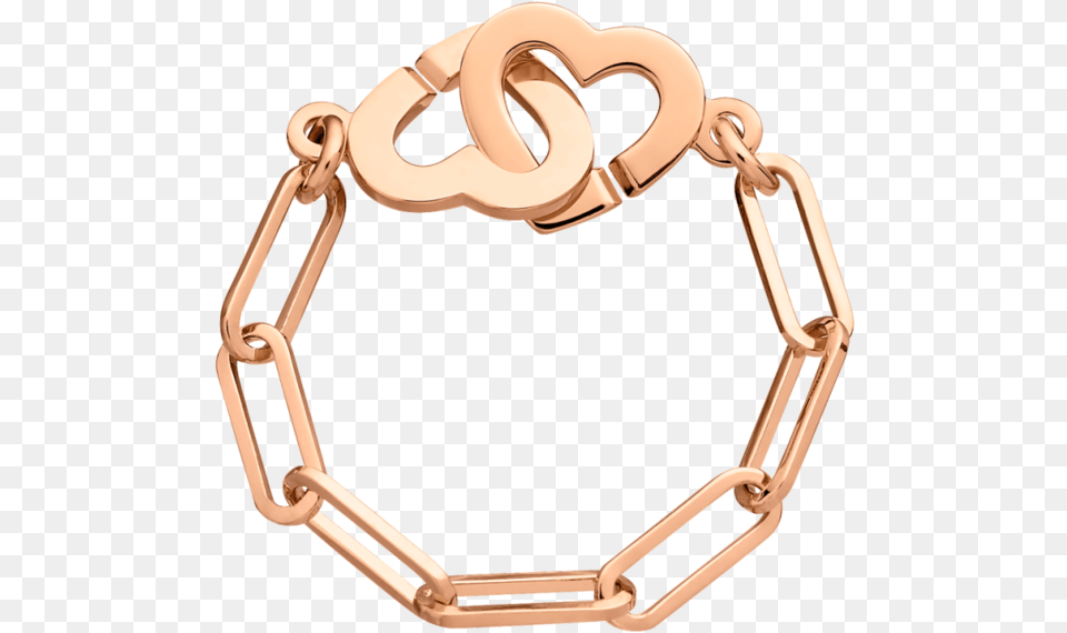 Dinh Van Small Double Coeurs R7 Gold Chain Ring Or Ros, Accessories, Bracelet, Jewelry Png