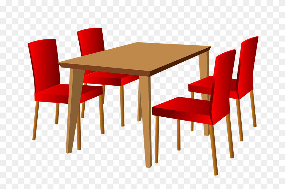 Dining Table And Chairs Clipart, Architecture, Room, Indoors, Furniture Png Image