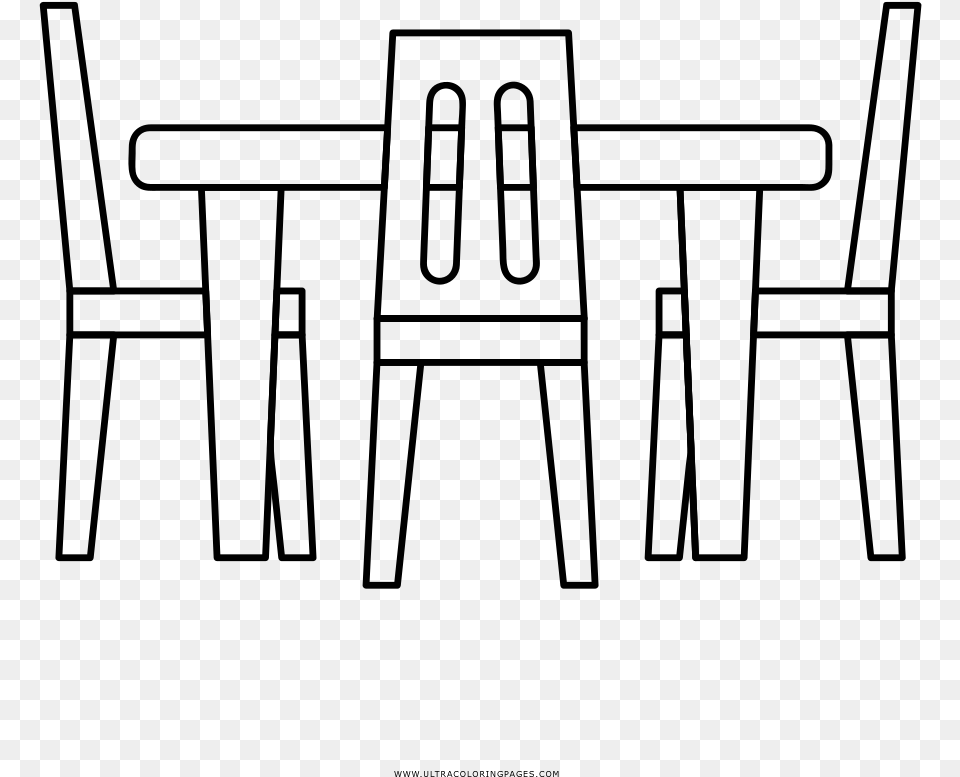 Dining Table Coloring, Gray Free Png Download
