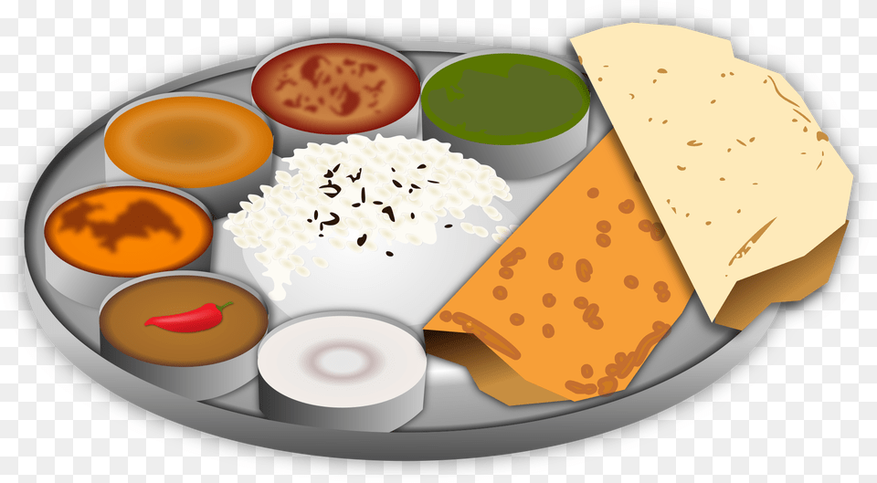 Dinner Clipart Meal Indian Food Vector, Lunch, Food Presentation, Bread, Dish Png Image