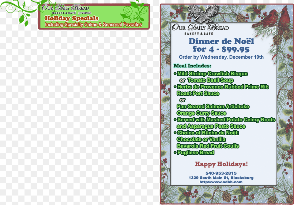 Dinner De Noel For Tree, Advertisement, Poster, Page, Text Free Png