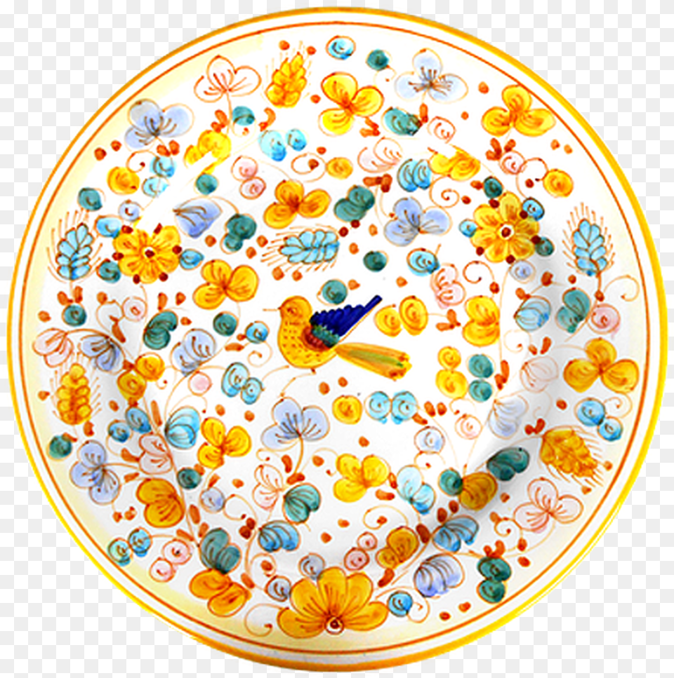 Dinner Plate Arabesco Giallo Circle, Art, Pottery, Dish, Food Free Transparent Png