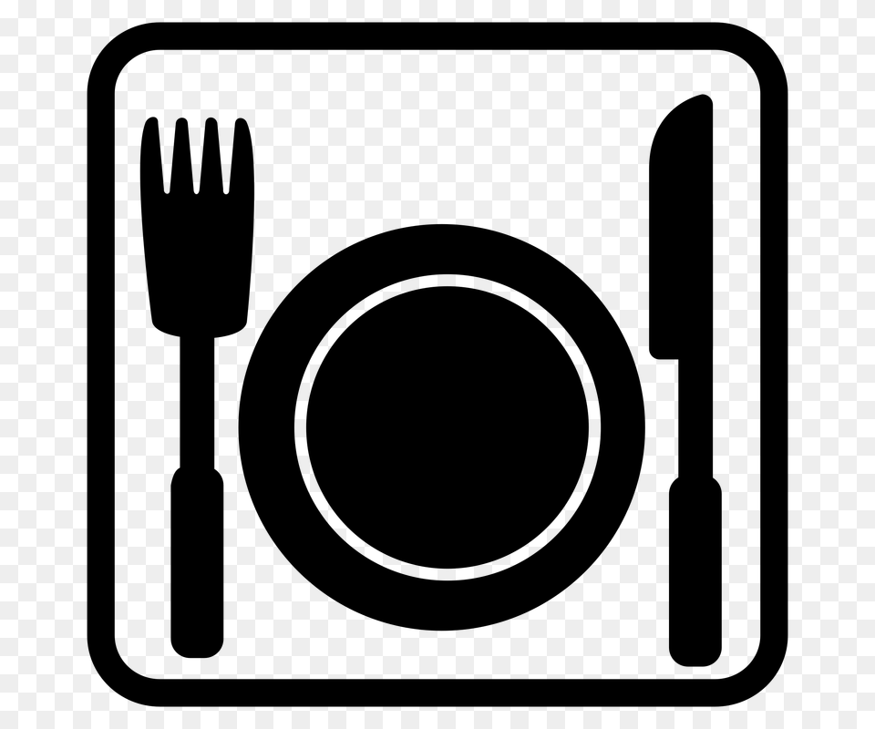 Dinner Plate Icon, Gray Png