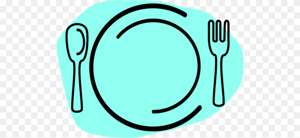 Dinner Plate With Spoon And Fork Vector Clip Art, Cutlery, Food, Meal, Dish Png