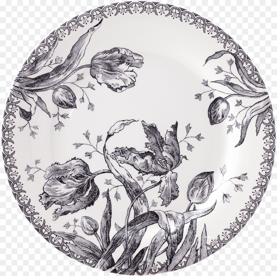 Dinner Plates Gien China Tulipes Noires 1701 Cake Plate Free Transparent Png