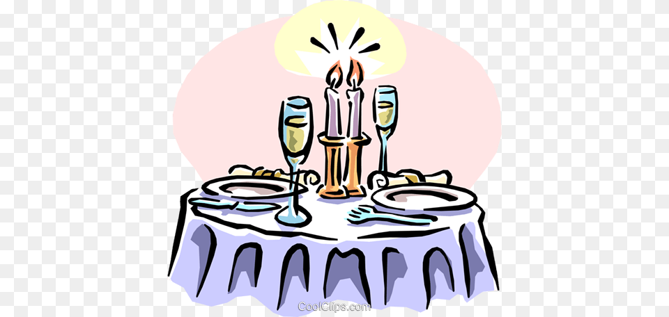 Dinner With Candlelight And Champagne Royalty Vector Clip Art, Architecture, Table, Room, Indoors Free Png Download