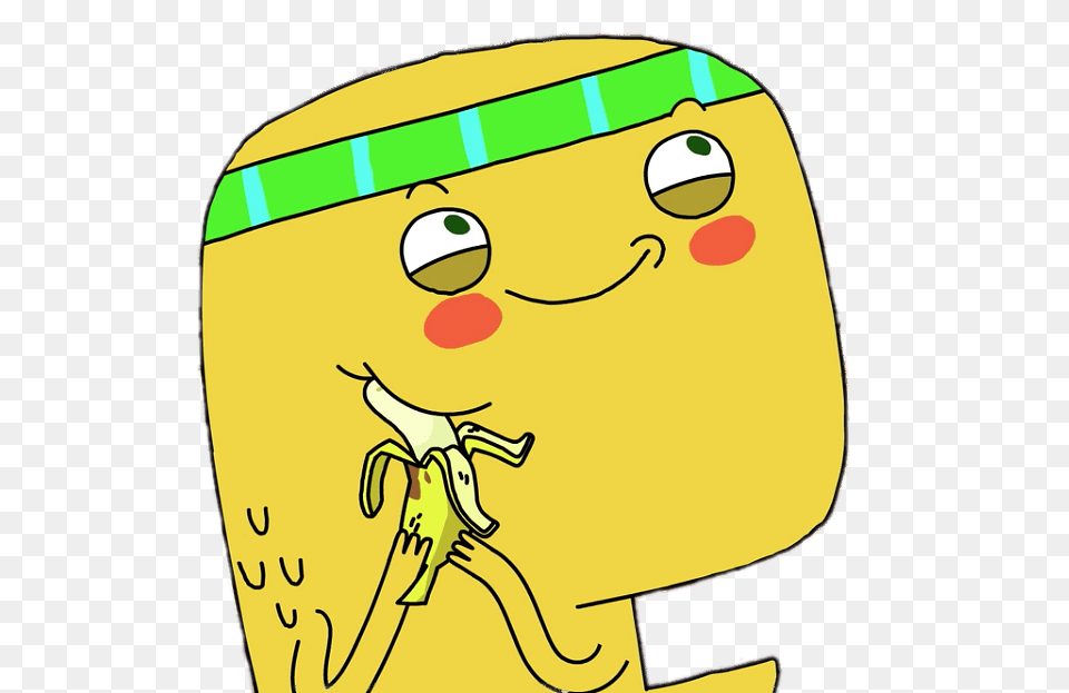 Dino Hugging A Banana, Cartoon Png Image