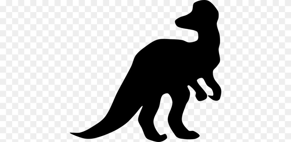 Dino Silhouette, Gray Png Image