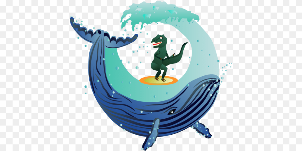 Dinosaur And Whale By Valeria Mythical Creature, Animal, Mammal, Sea Life, Fish Free Transparent Png