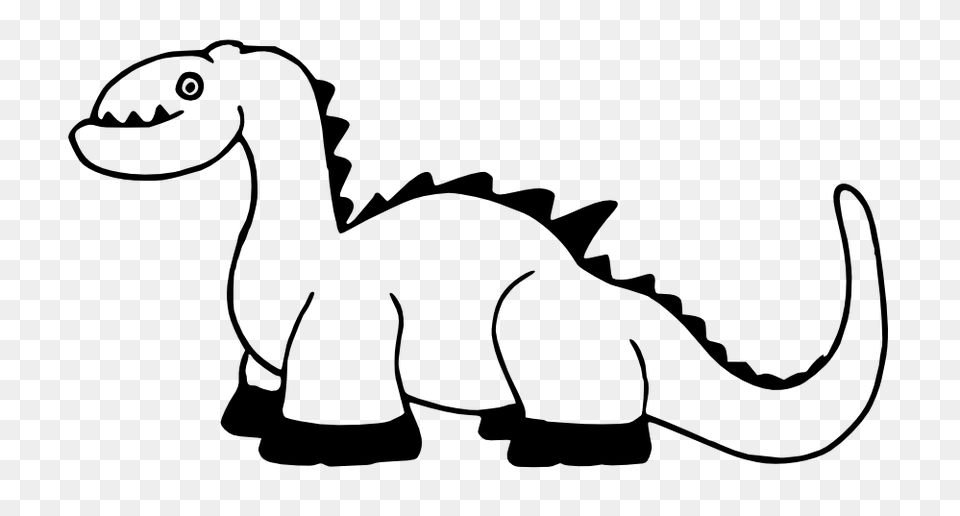 Dinosaur Clipart Black And White, Stencil, Animal, Reptile, Bear Free Transparent Png