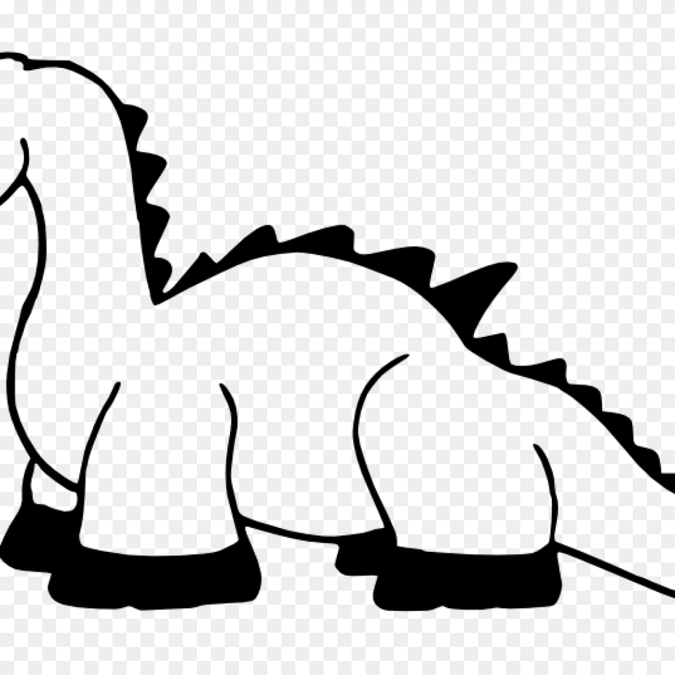 Dinosaur Clipart Black And White Tree Clipart House Clipart, Gray Free Transparent Png